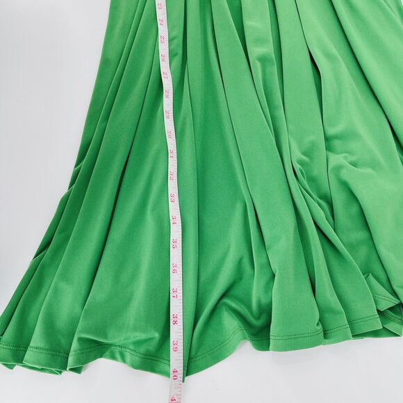 Suzi Chin Womens Dress Sz 8 Green Beaded Halter Sleeveless Keyhole Stretch Midi - Picture 10 of 10